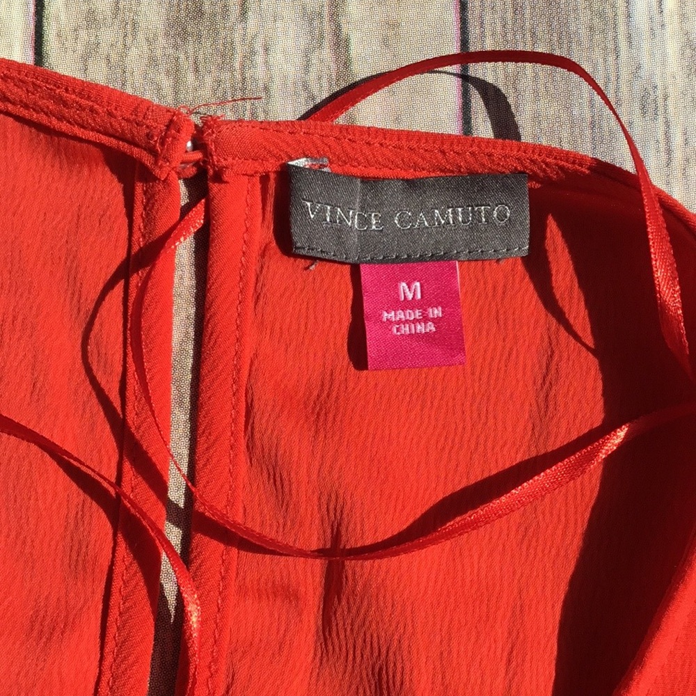 Vince Camuto Fiery Red Flutter Sleeve Blouse - image 5
